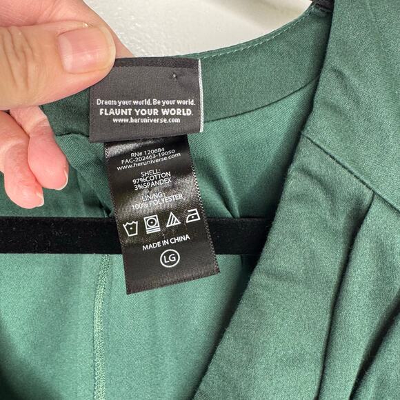 Her Universe Exclusive Marvel Loki Dress Green Gold Superhero Cosplay Pockets L - Picture 10 of 14